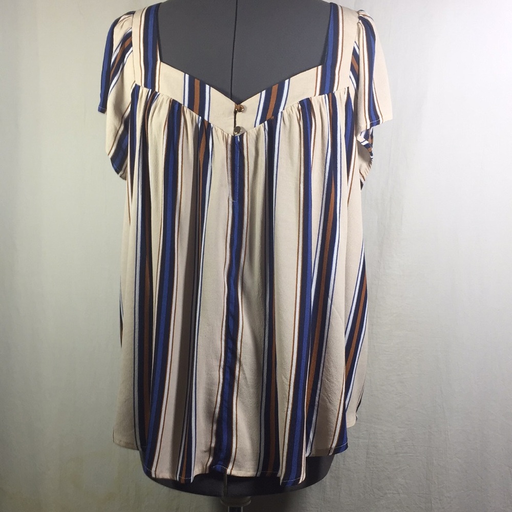 Allie Rose Loose Fitting Striped Blouse Size M